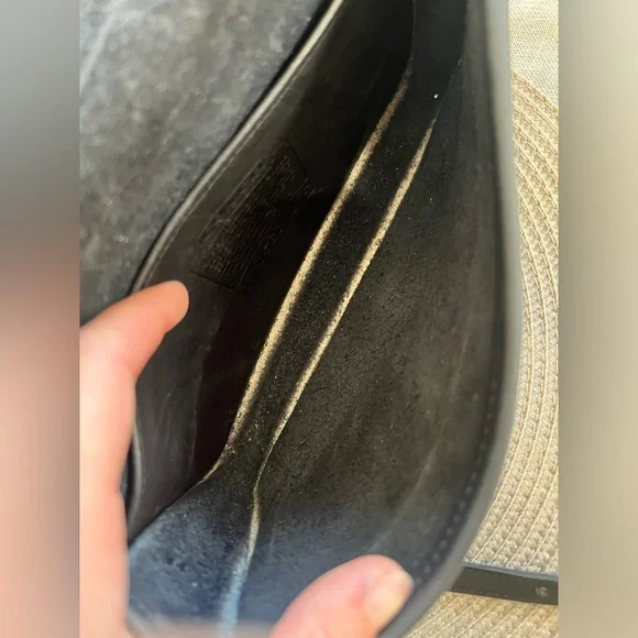 AUTH Vintage 1990-1993 Black Coach Pocket Purse 9755 Tea Rose Upcycle - Picture 9 of 12